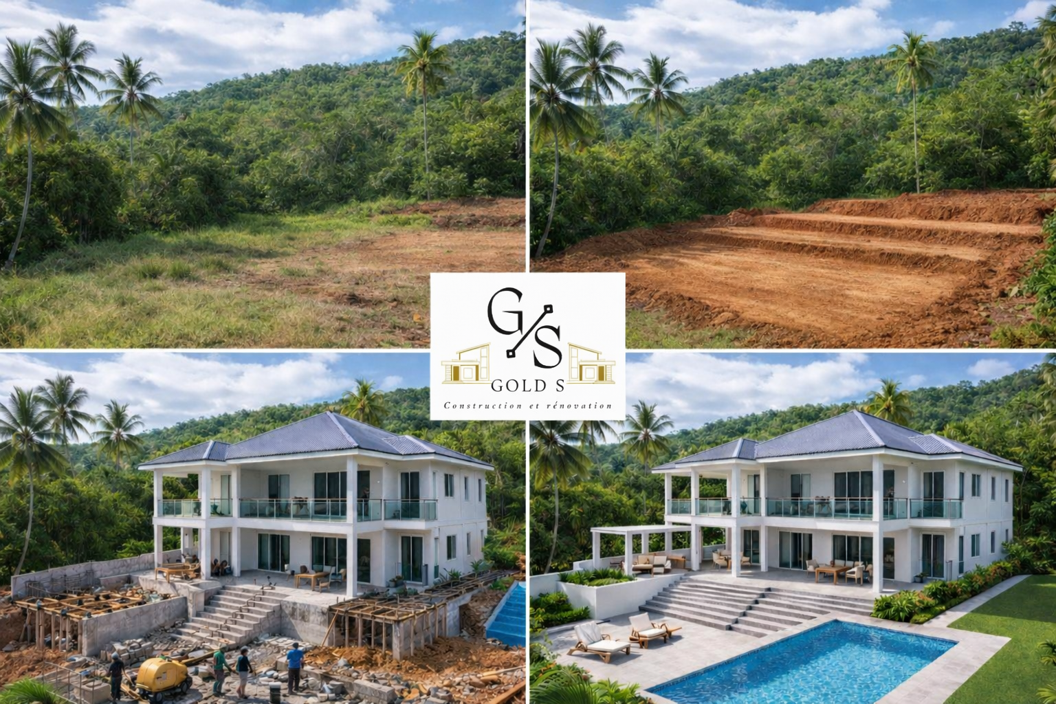 Construction villa – Avant, Pendant et Après